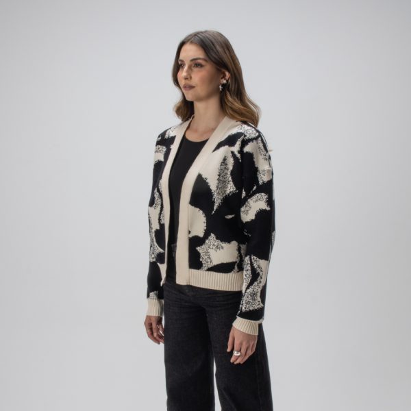 Saco Matilde - Abstract Flower - Marfil/Negro