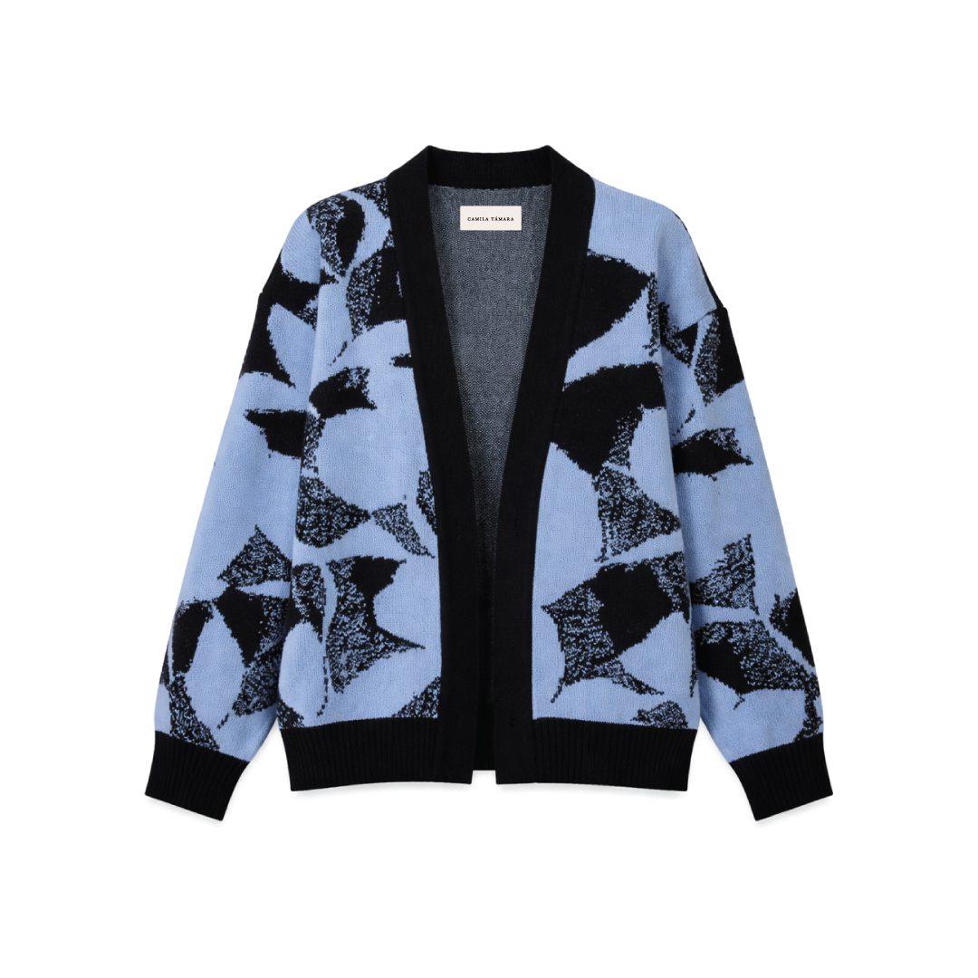 Saco Matilde - Abstract Flower - Negro/Azul